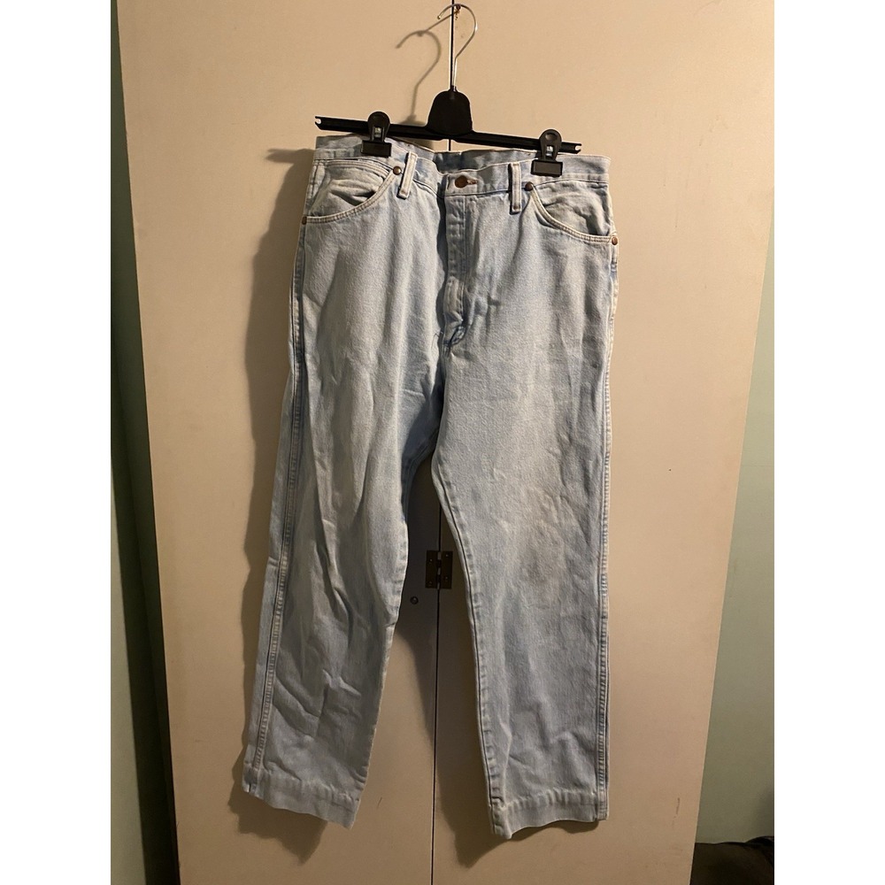 Vintage Wrangler 13MWZGH Light Wash Cowboy Cut Jeans 36x34 Blue Denim